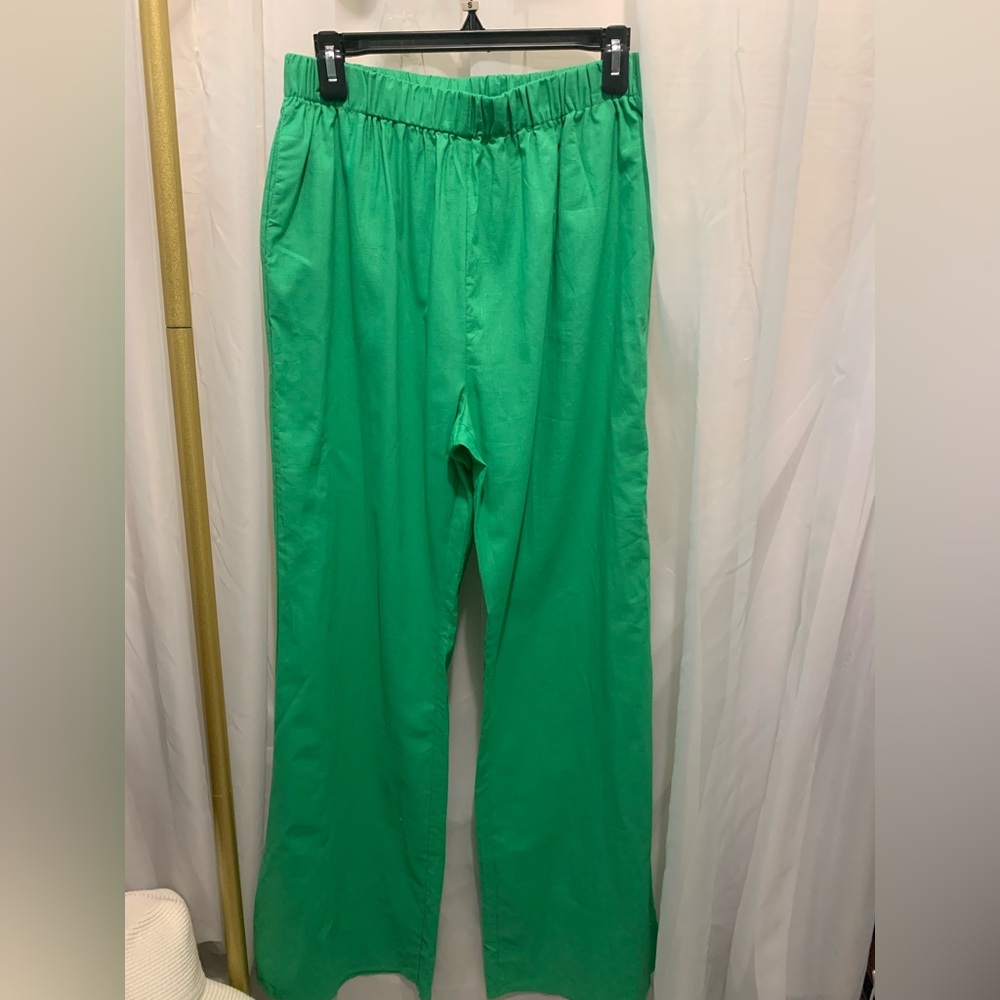Commense Oversized Linen Tied Two Piece Pants Set - Picture 10 of 11